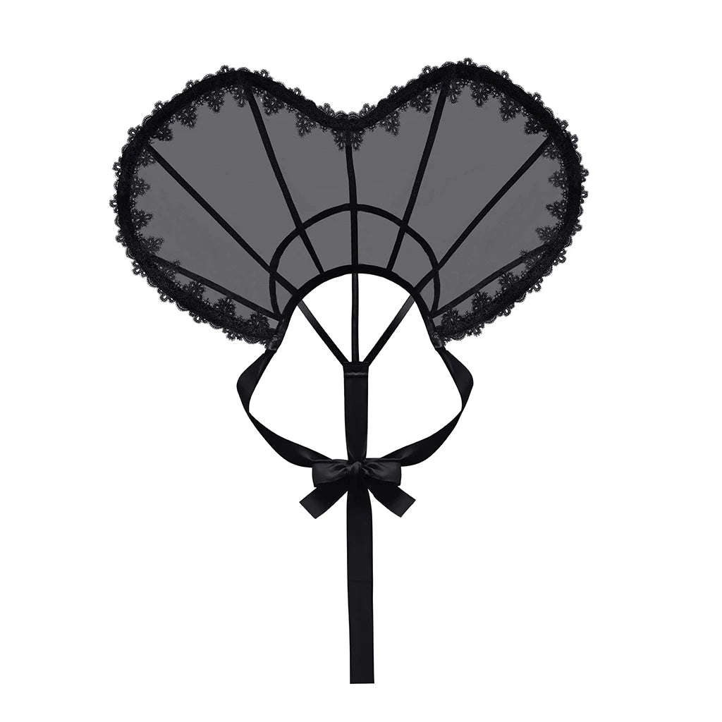 Heart-Shaped Standing Lace Medici Collar Gothic Queen Elizabeth Boned Neckpiece