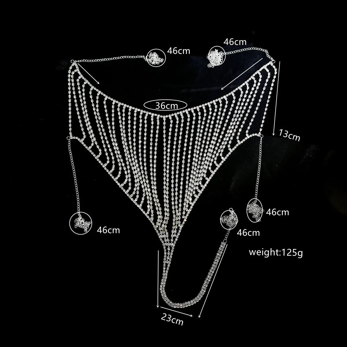 Multilayer Rhinestone Bra & Thong Body Jewelry