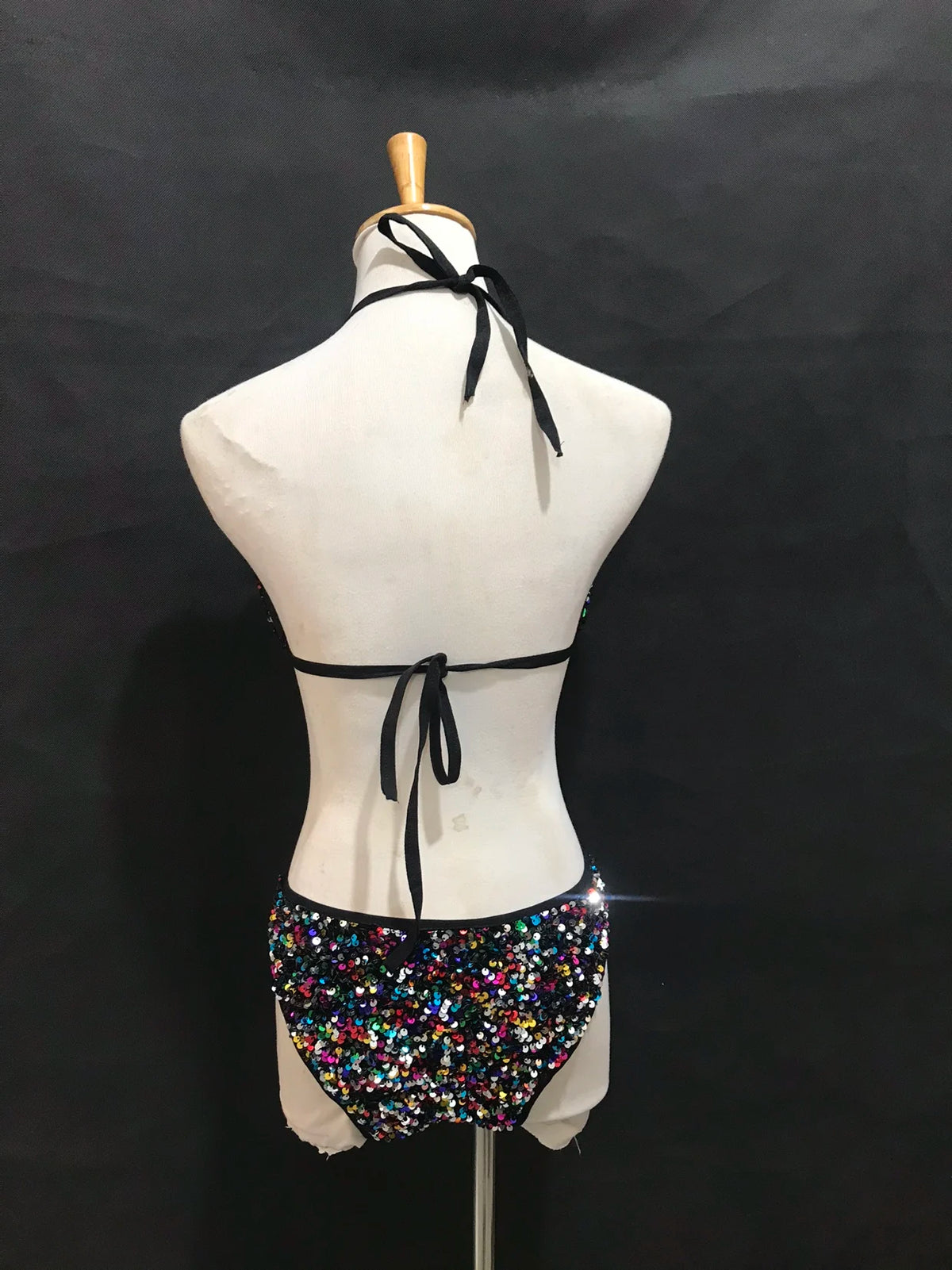 Sequin Bikini Pole Dance Costume for Women | Sparkly Rave & Nightclub Dancewear Set