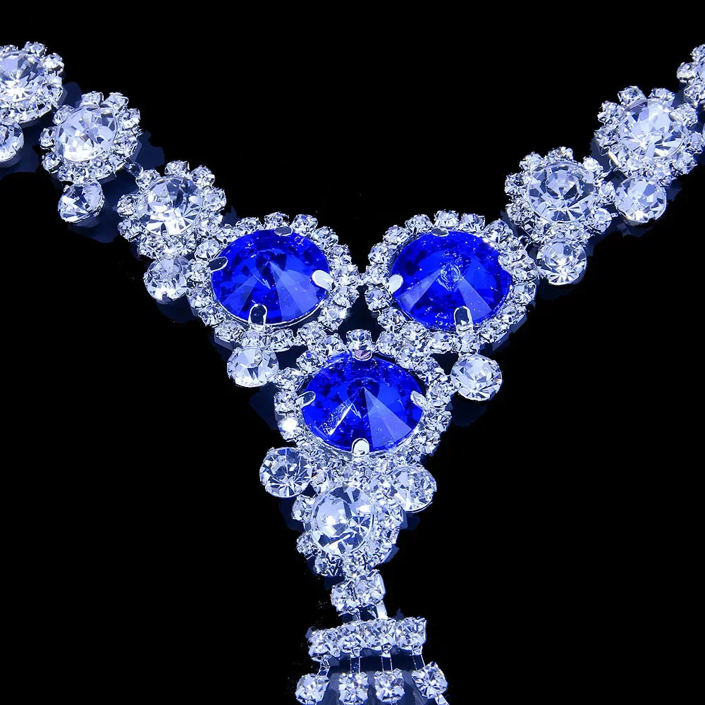 Blue Rhinestone Nipple Body Chain