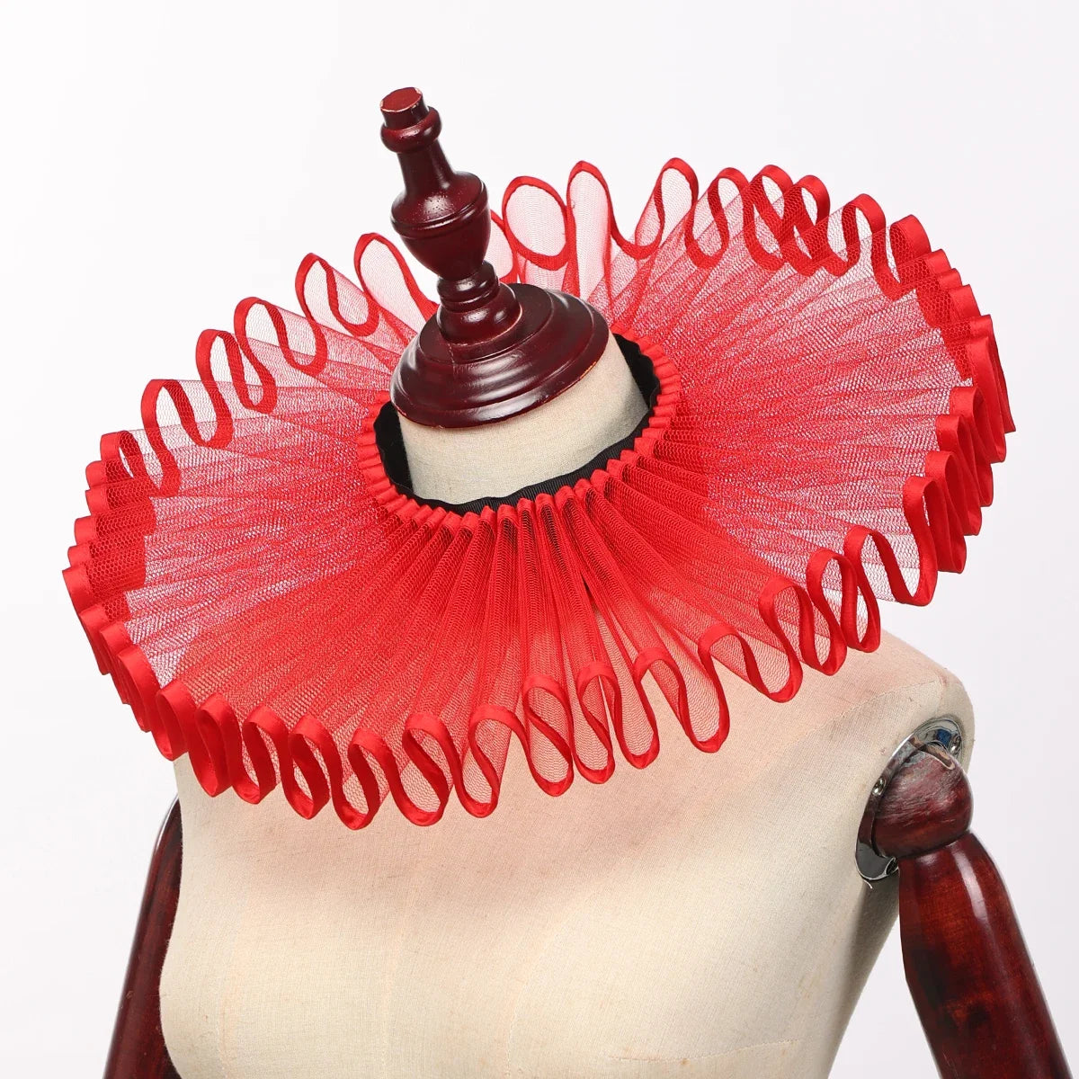 Vintage Renaissance Pleated Mesh Neck Ruff Gothic Clown Collar Choker Costume Accessory