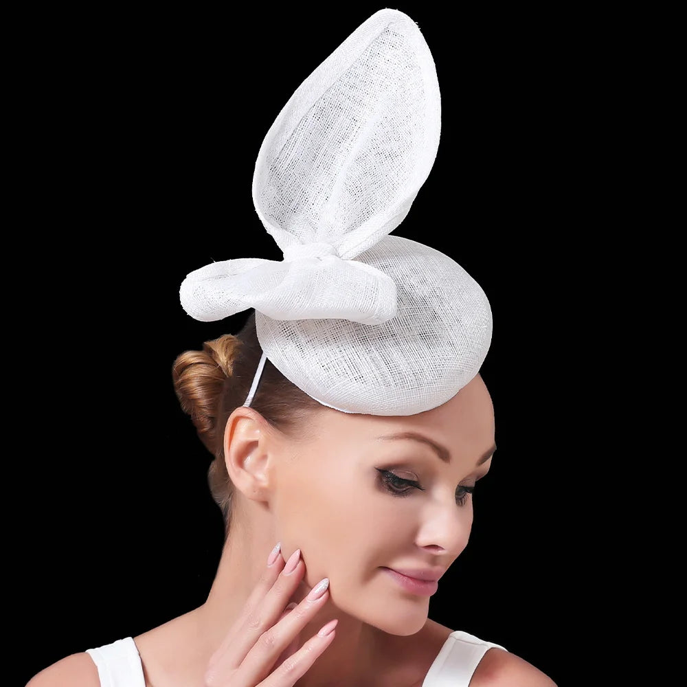 25cm 4-Layer Sinamay Bow Fascinator Headband Kentucky Derby Tea Party Pillbox Hat