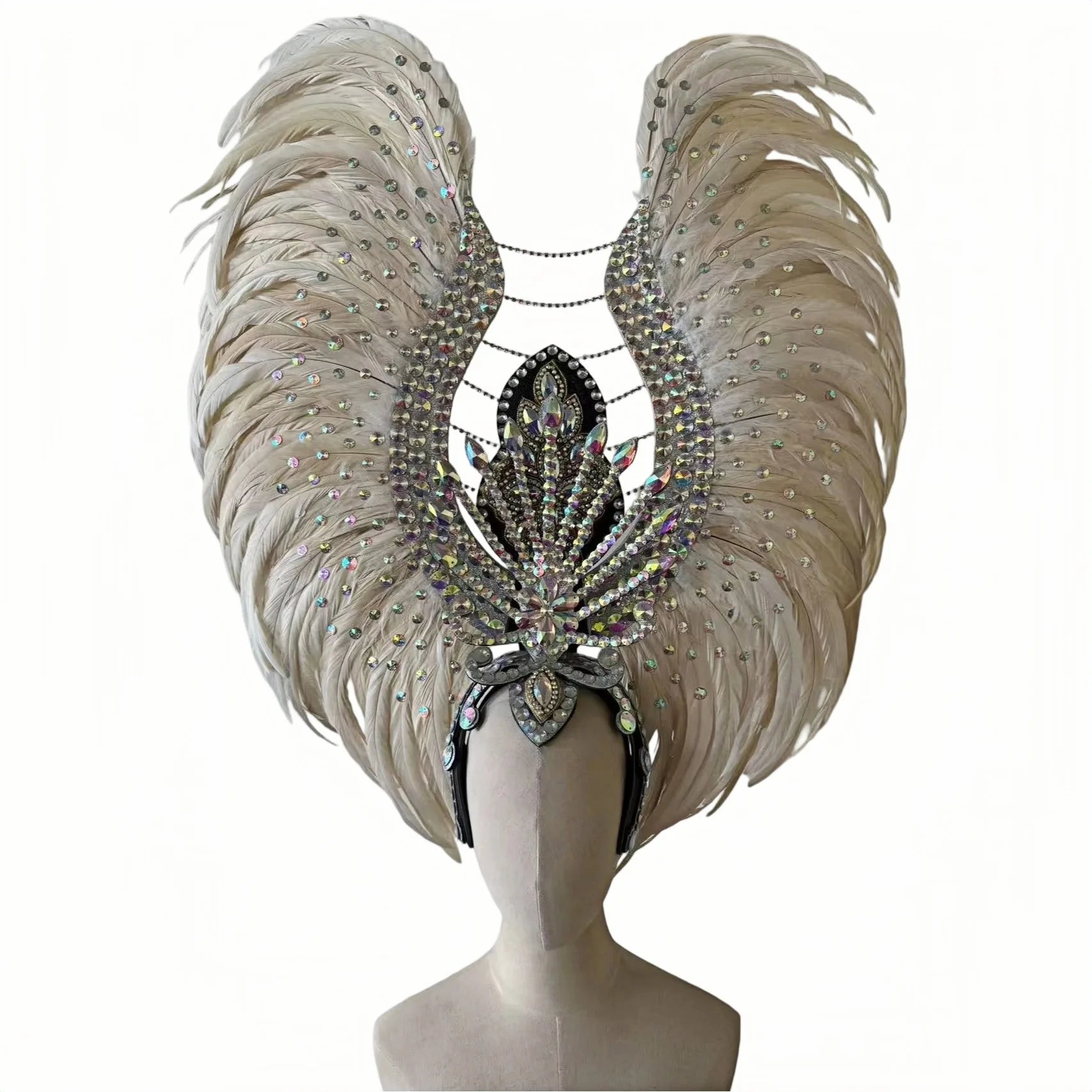 The Stardust Aurora Feather Headdress – Light Purple Cabaret & Carnival Crown