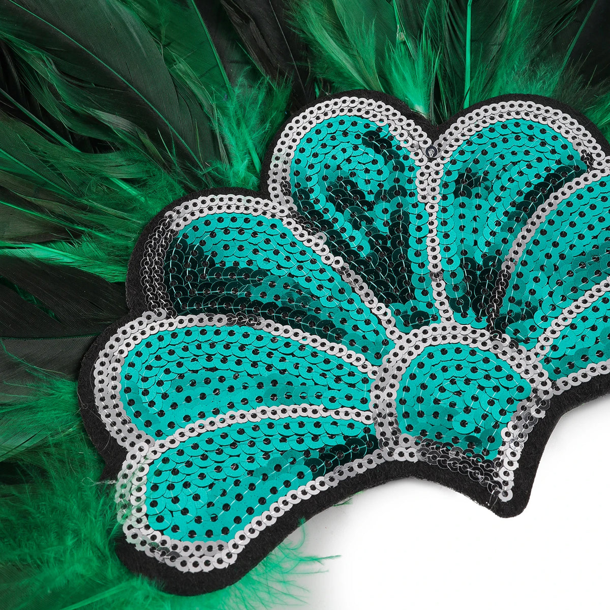Mardi Gras Feather Crown Headband for Women | Glitter Sequin Carnival Hair Accessory