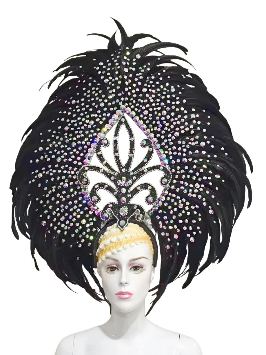 The Stardust Wings of Radiance – Deluxe Feathered Samba & Carnival Crown