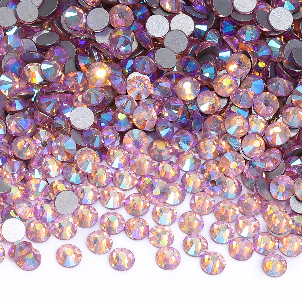 SS6-SS30 Top Quality Multi-color AB Non-Hotfix Flat-Back Glass Rhinestones