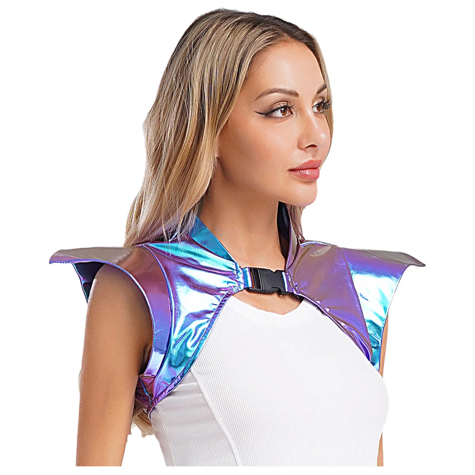 Metallic Gothic Armor Shoulder Shrug Steampunk Pauldron Collar Stage Costume