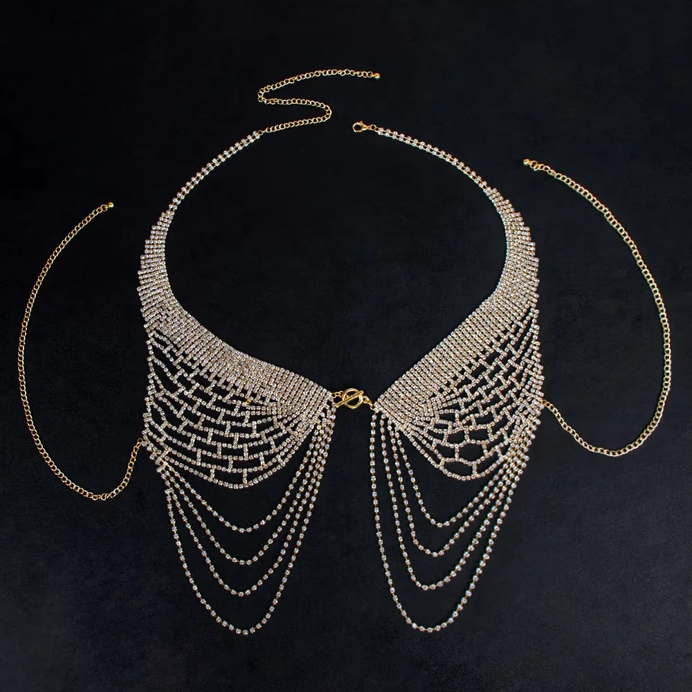 Angel Wing Rhinestone Bra & Body Jewelry