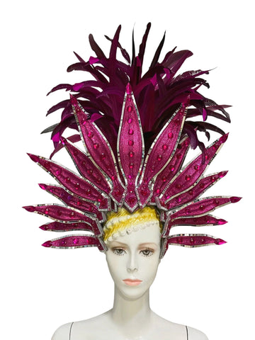 Elegant Feathered Samba Carnival & Masquerade Headdress