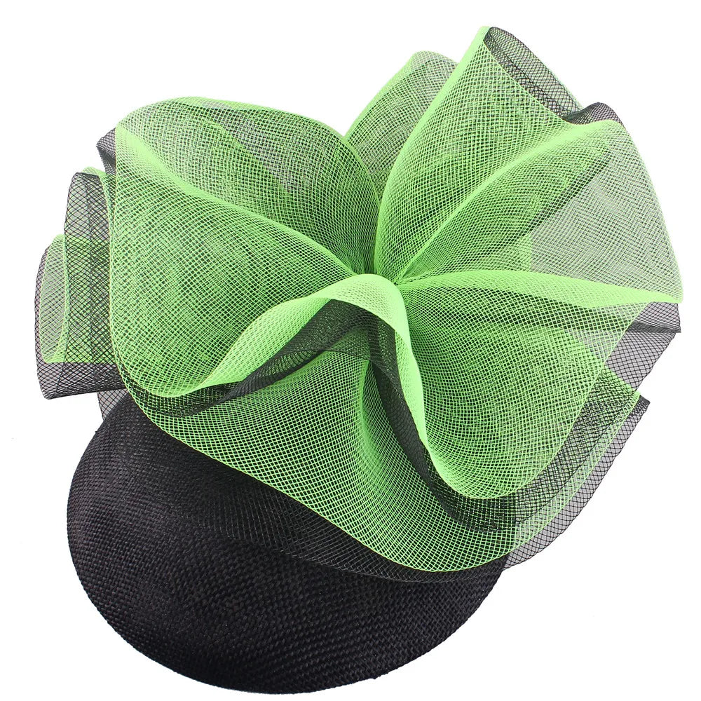 18cm Two-Tone Floral Bow Sinamay Fascinator Kentucky Derby Tea Party Pillbox Hat