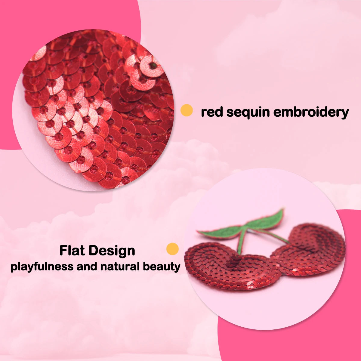 Sparkling Cherry & Fruit Sequined Nipple Pasties Set