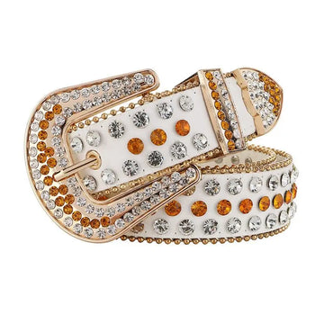 Gem Studded Western Style Fashion Buckle Belt
