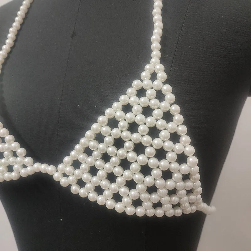 Woven Mesh Costume Bra Chain