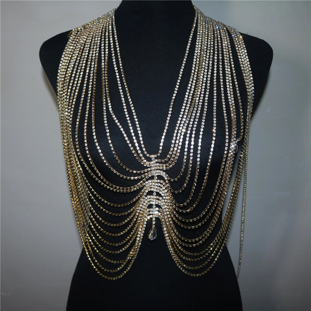 Crystal Tassel Drop Pendant Body Chain