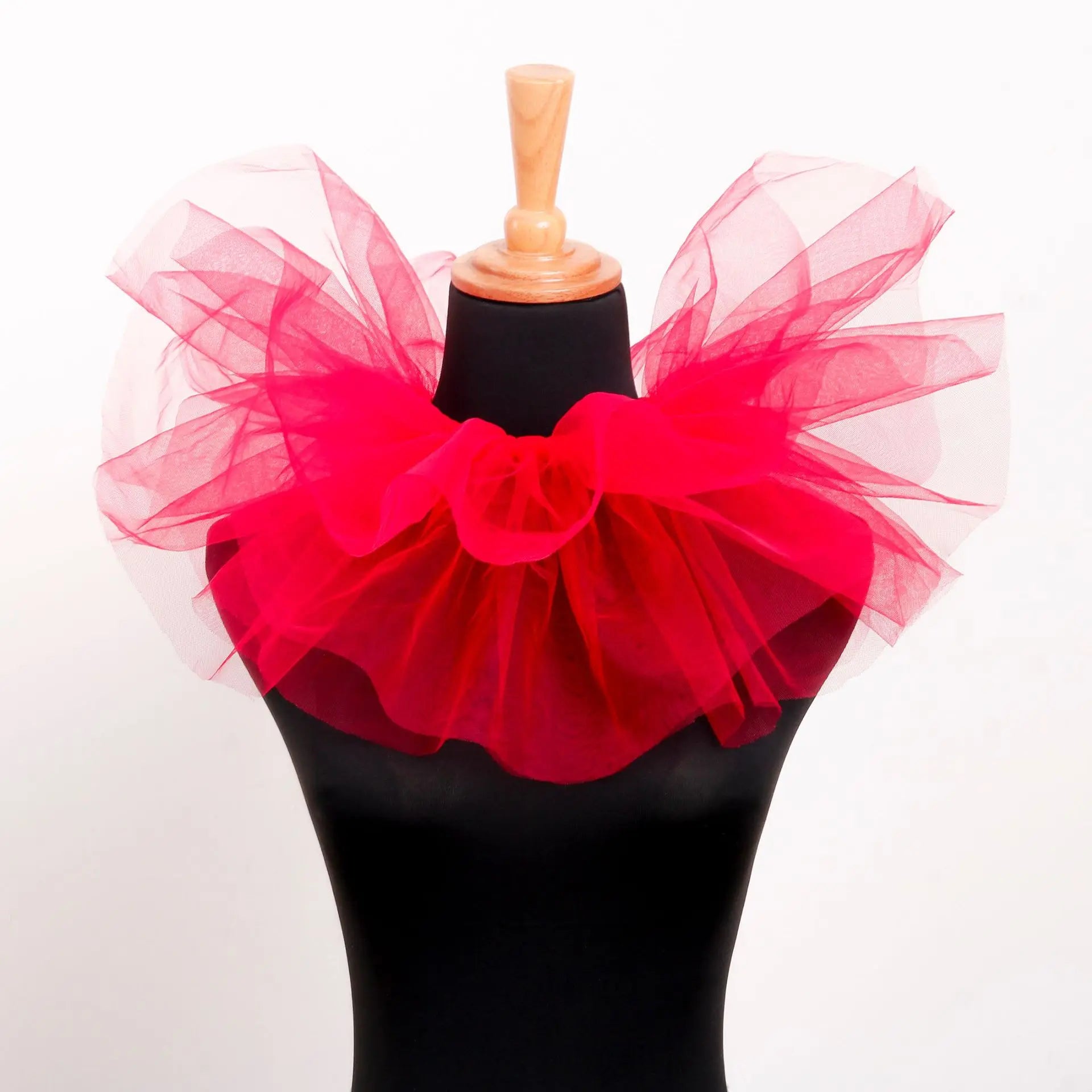 Fluffy Mesh Clown Ruff Collar & Vintage Masquerade Circus Costume Accessory