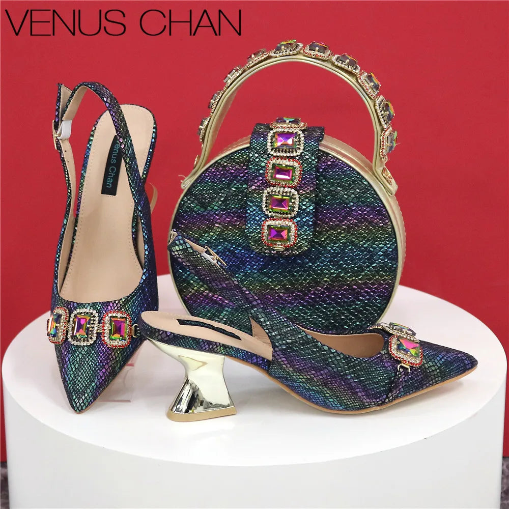 Platform Shoes and Matching Bag Set