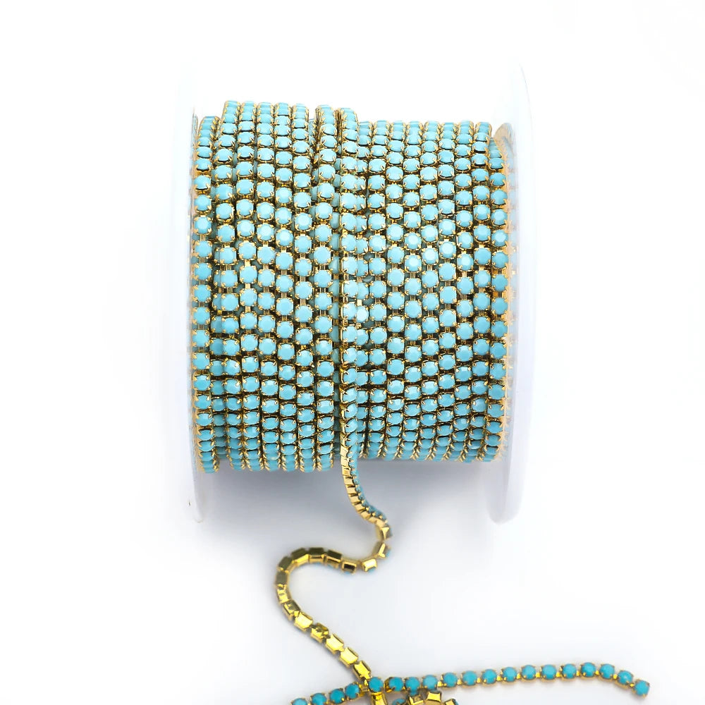 The Stardust Luminary Opal – Premium Opal & Porcelain Glass Rhinestone Cup Chain Trim