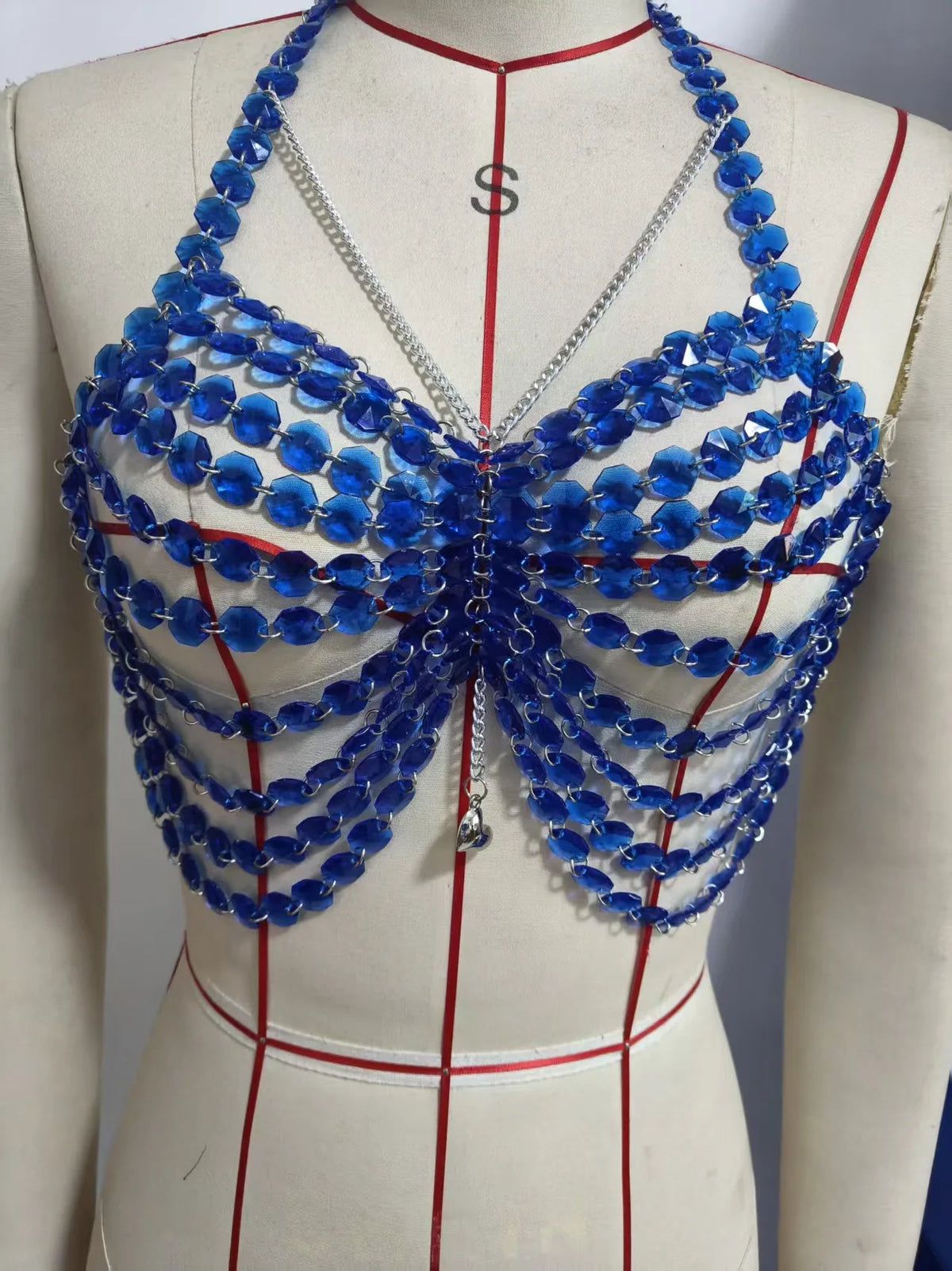 Acrylic Beaded Bra Chain Vest