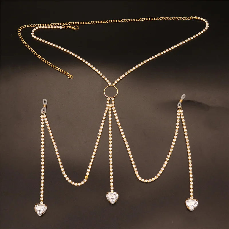 Crystal Tassel Bra & Skirt Costume Jewelry