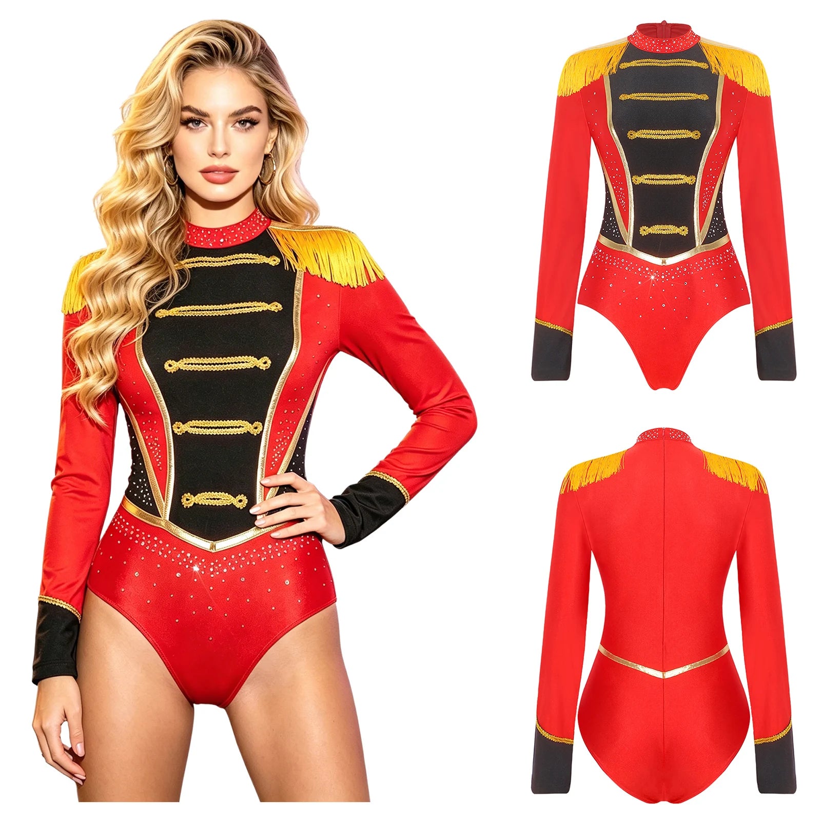 Velvet Circus Ringmaster Tailcoat Jacket Marching Band Halloween Showman Outerwear