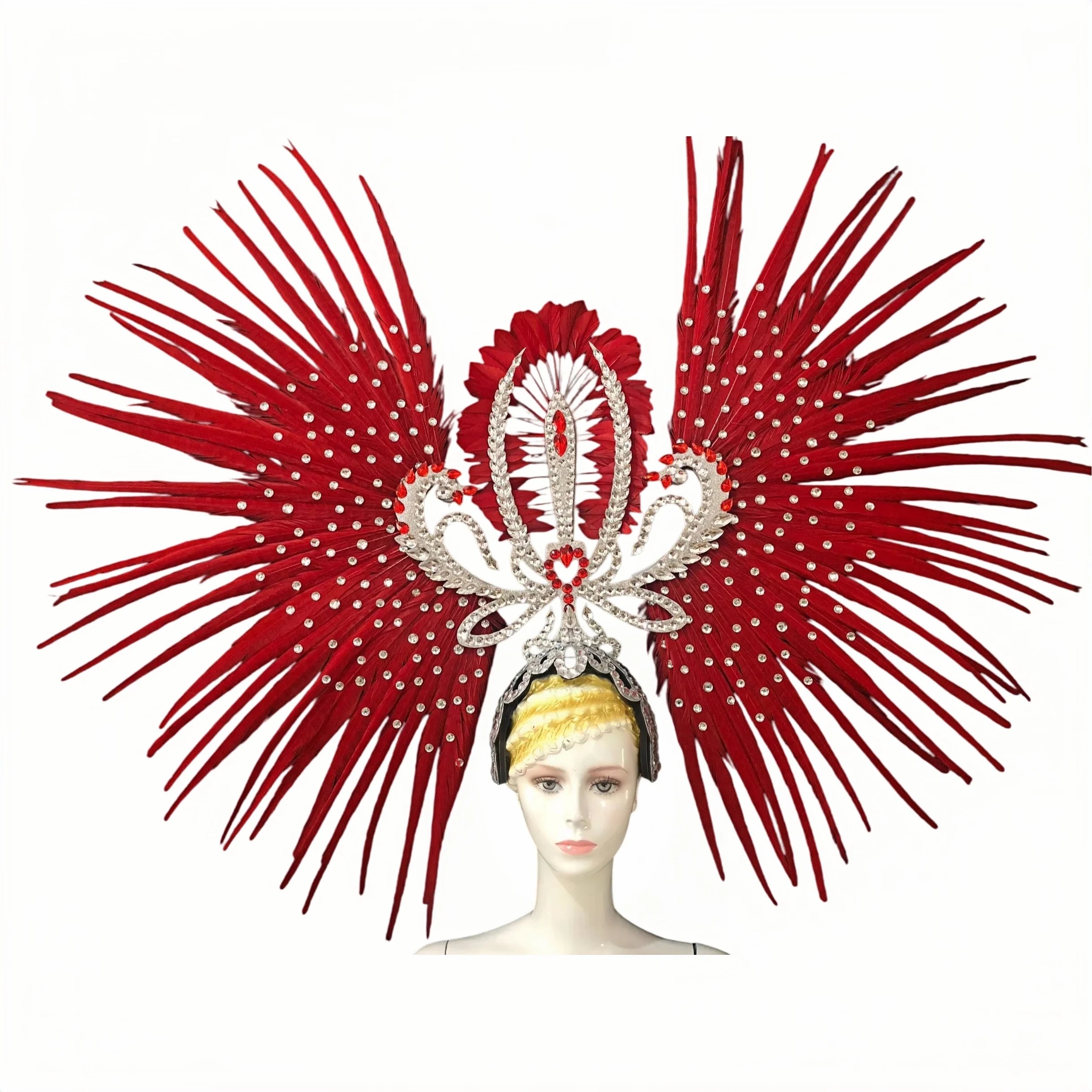 The Stardust Tropicana Samba Crown – Feather & Rhinestone Stage Headdress