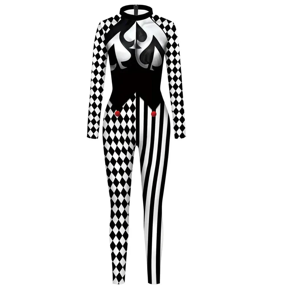 Harlequin Diamond Lattice Catsuit & Bodysuit Asymmetrical Circus Stage Costume
