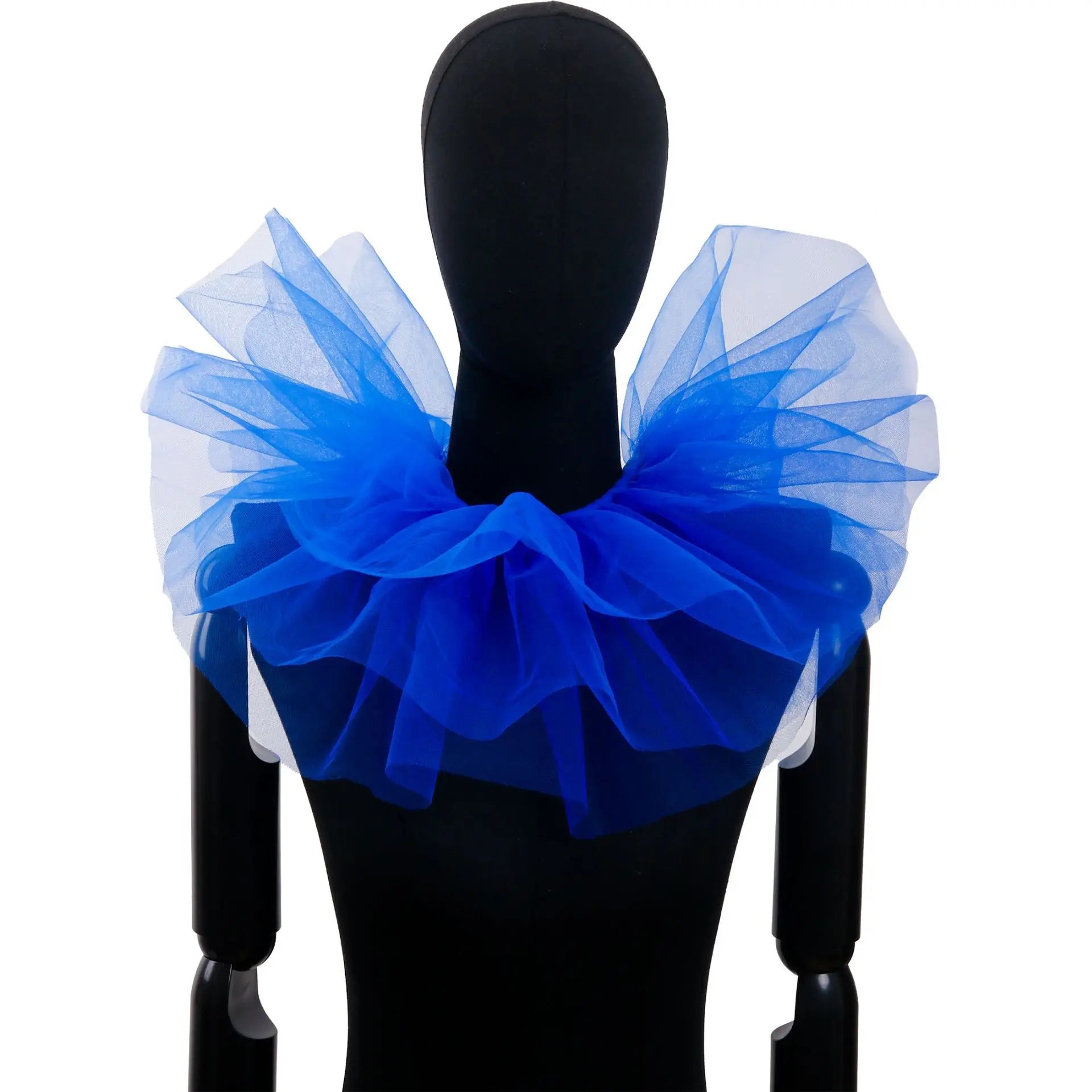 Fluffy Mesh Clown Ruff Collar & Vintage Masquerade Circus Costume Accessory
