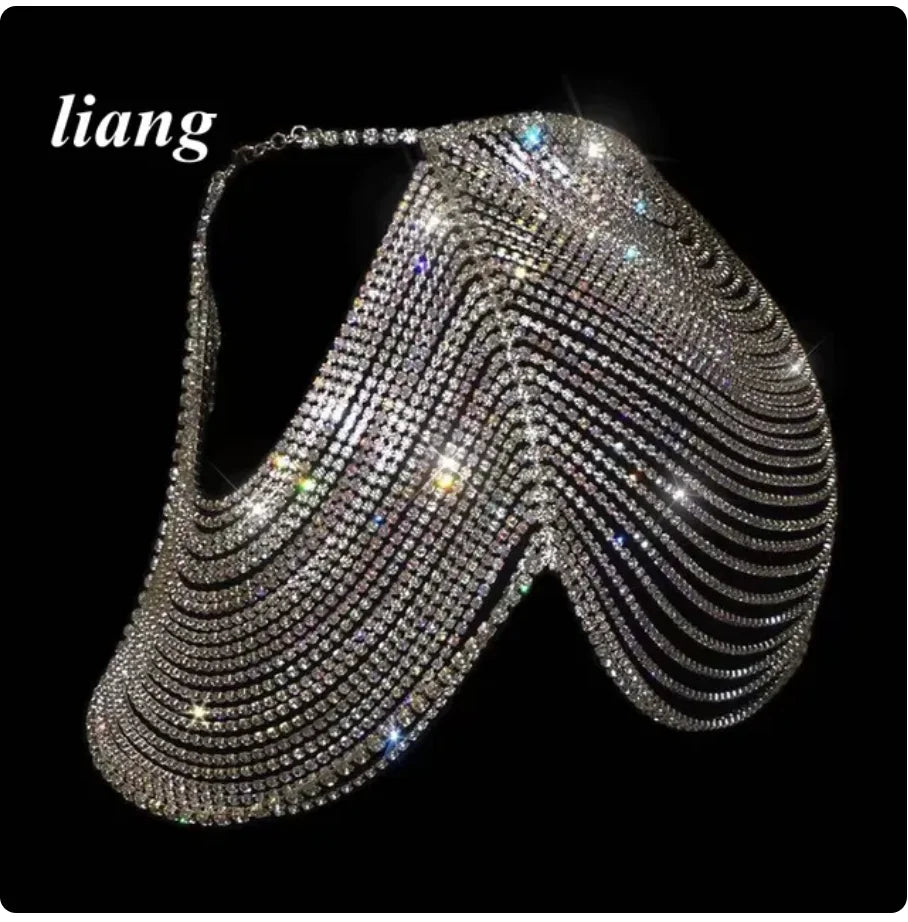 Rhinestone Fringe Vest & Skirt Body Jewelry