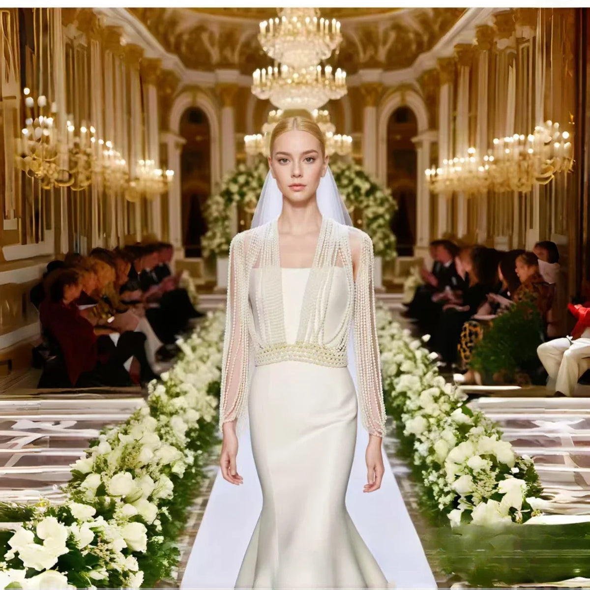 Pearl-Look Shoulder & Arm Costume Shawl