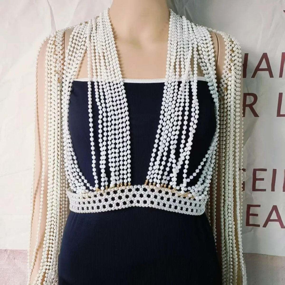 Pearl-Look Shoulder & Arm Costume Shawl