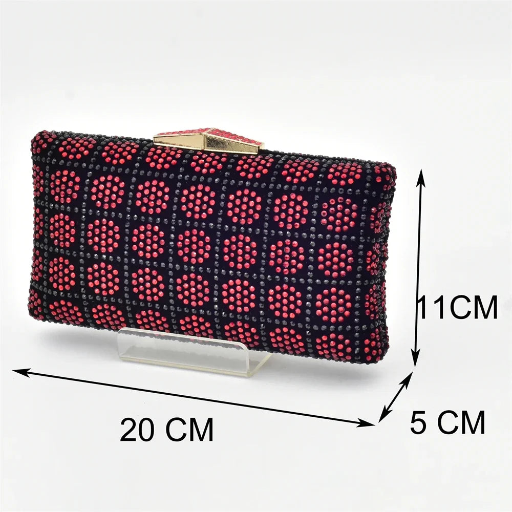 Italian Rhinestone Shoes and Bag Matching Set