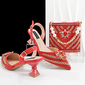 Matching Women Shoe and Bag Set