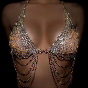 Angel Wing Rhinestone Bra & Body Jewelry