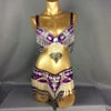 Dazzling Beaded & Sequined Belly Dance Bra & Belt 2-Piece Costume Set