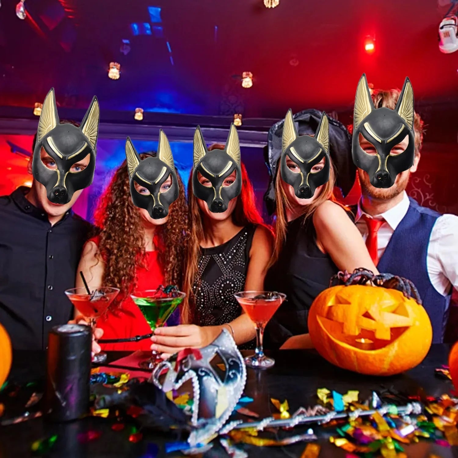 Ancient Anubis Jackal God Costume Mask for Halloween & Masquerade