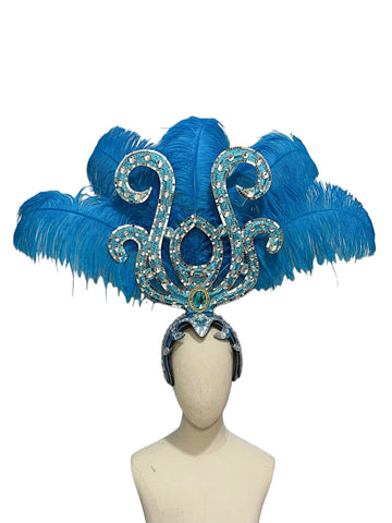 Elegant Feathered Samba Carnival & Masquerade Headdress