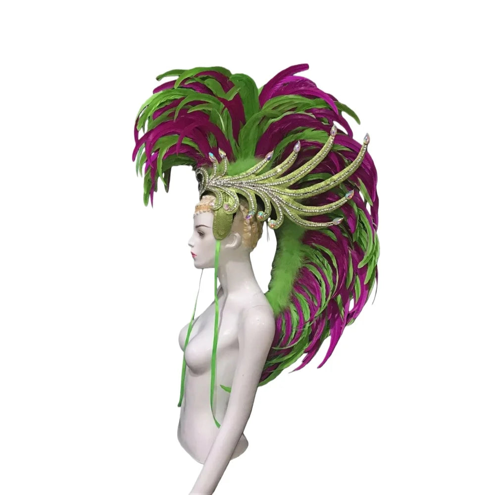 The Stardust Dynasty – Majestic Velvet & Feather Samba Masquerade Crown