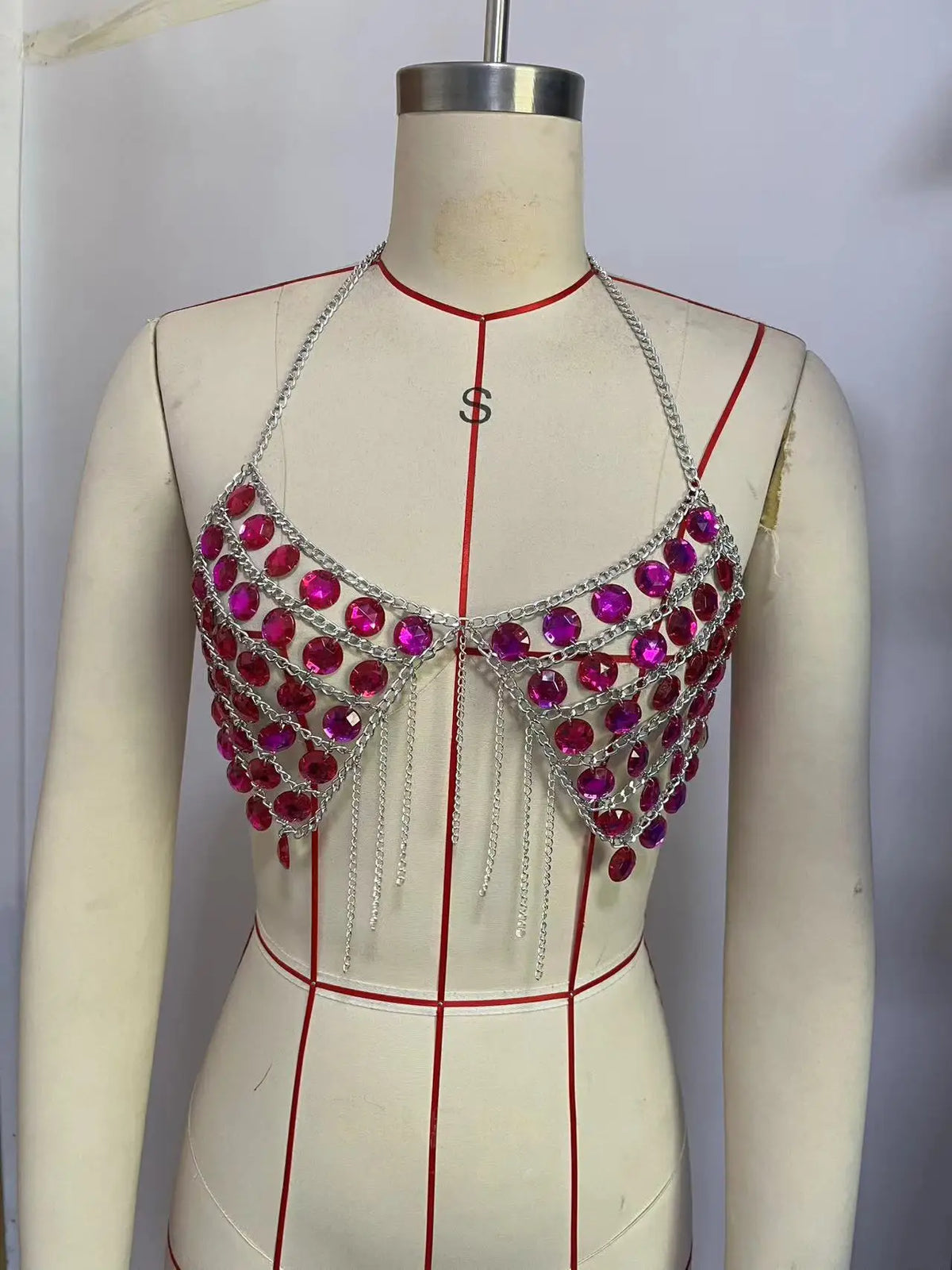 Acrylic Costume Bra Chain Top