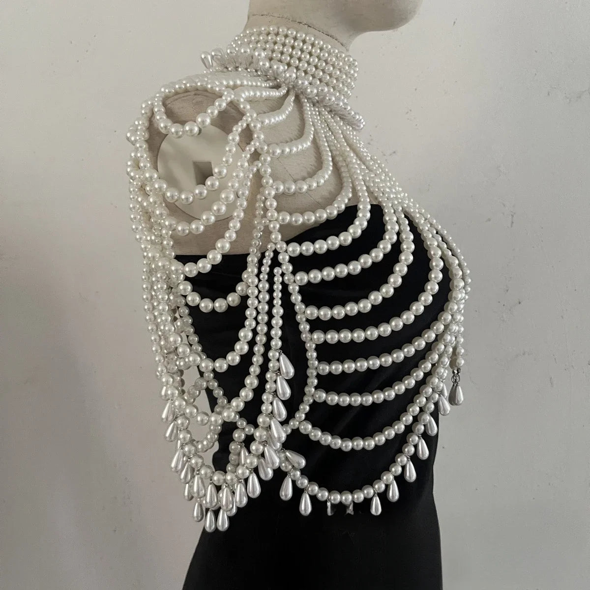 Simulated Pearl Costume Bra Body Chain