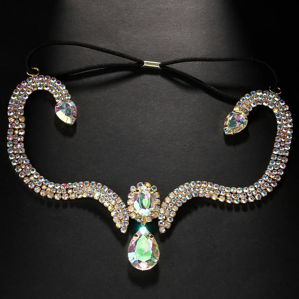 Teardrop Rhinestone Forehead Head Chain