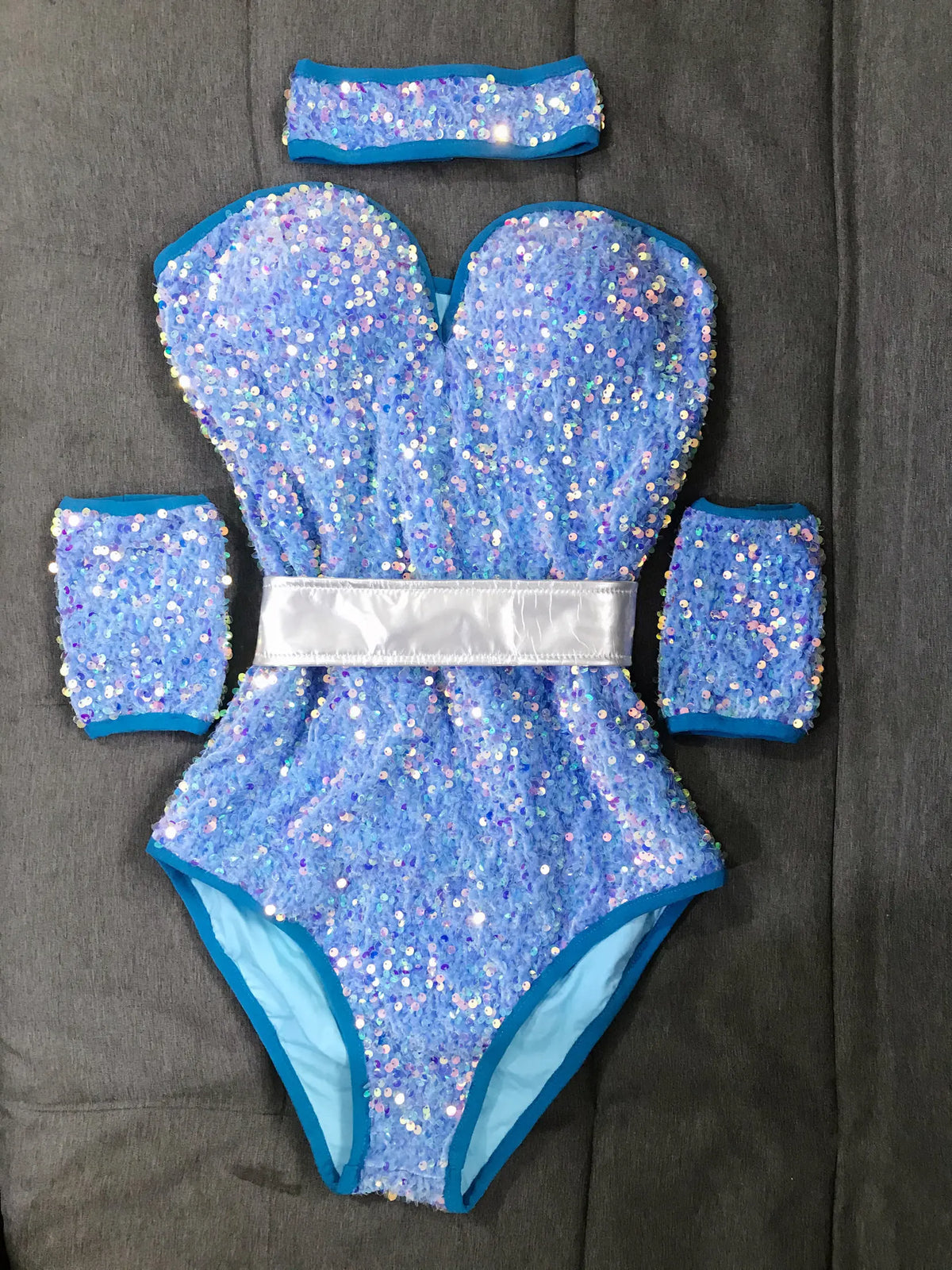 Women's Sequin Dance Bodysuit Costume for Dai & Chinese Folk Dance