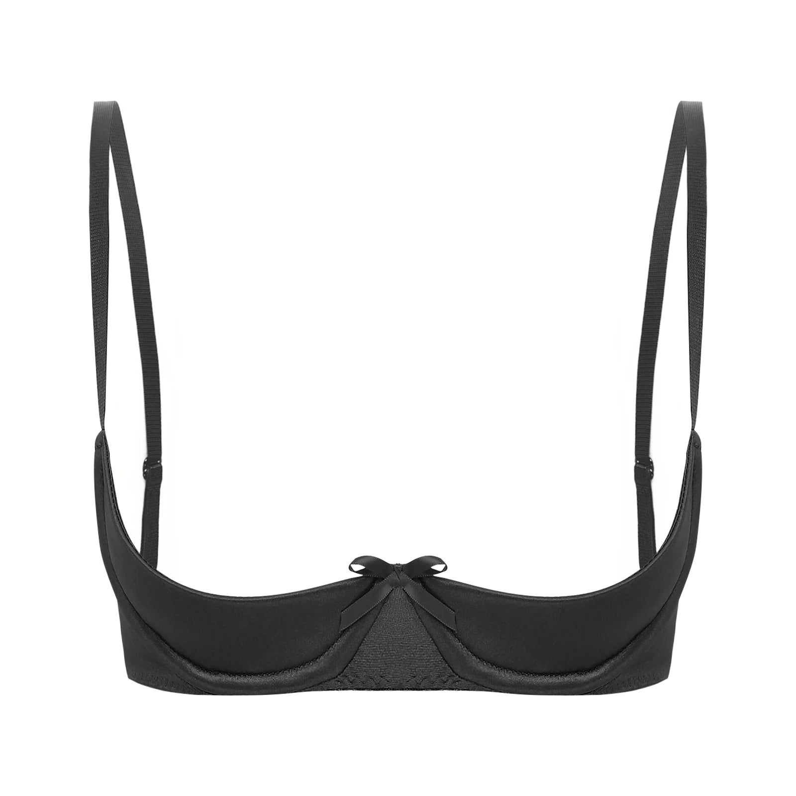 Satin Underwire Half-Cup Push-Up Bra
