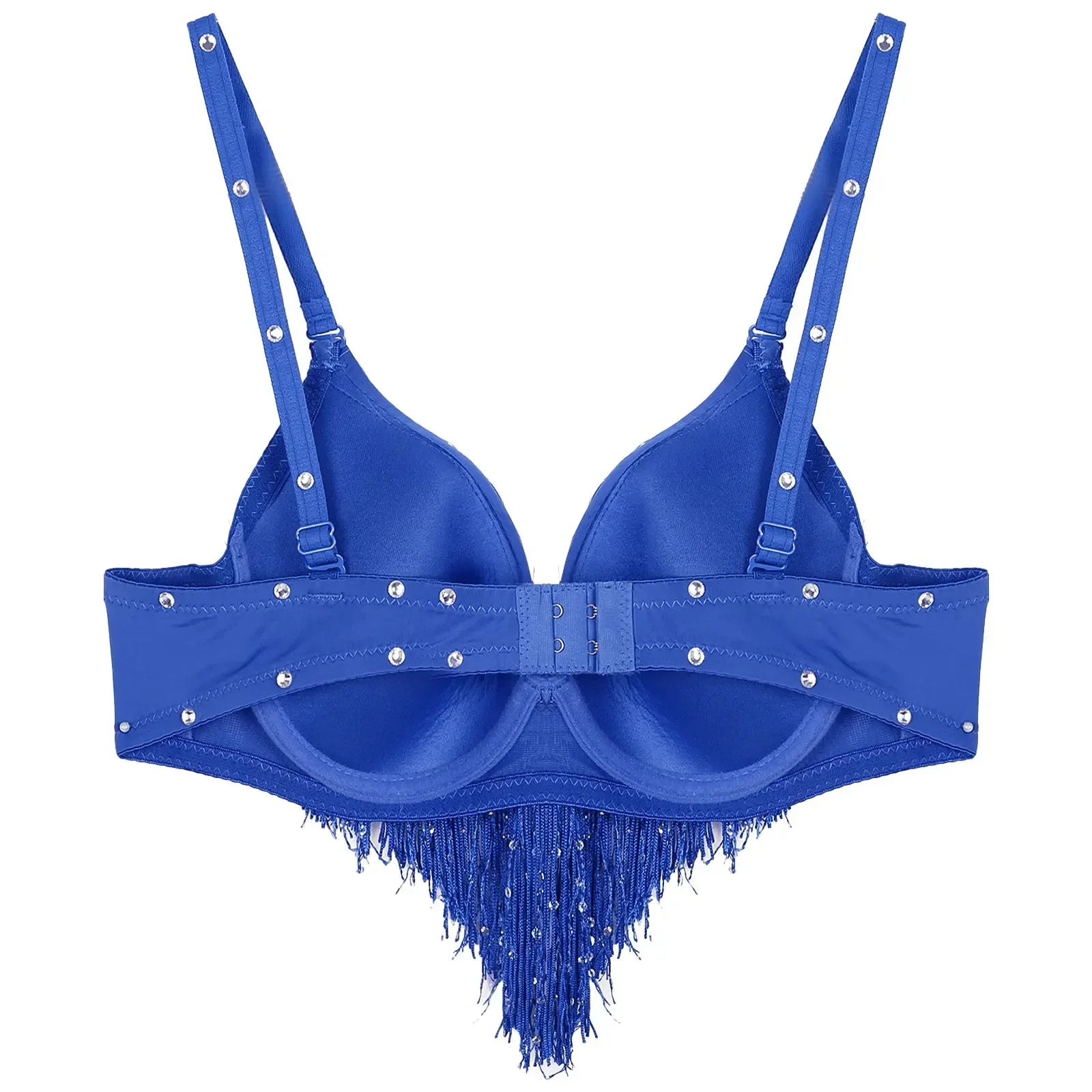 The Stardust Oasis Sirena – Sequined Tassel & Rhinestone Push-Up Belly Dance Bra Top