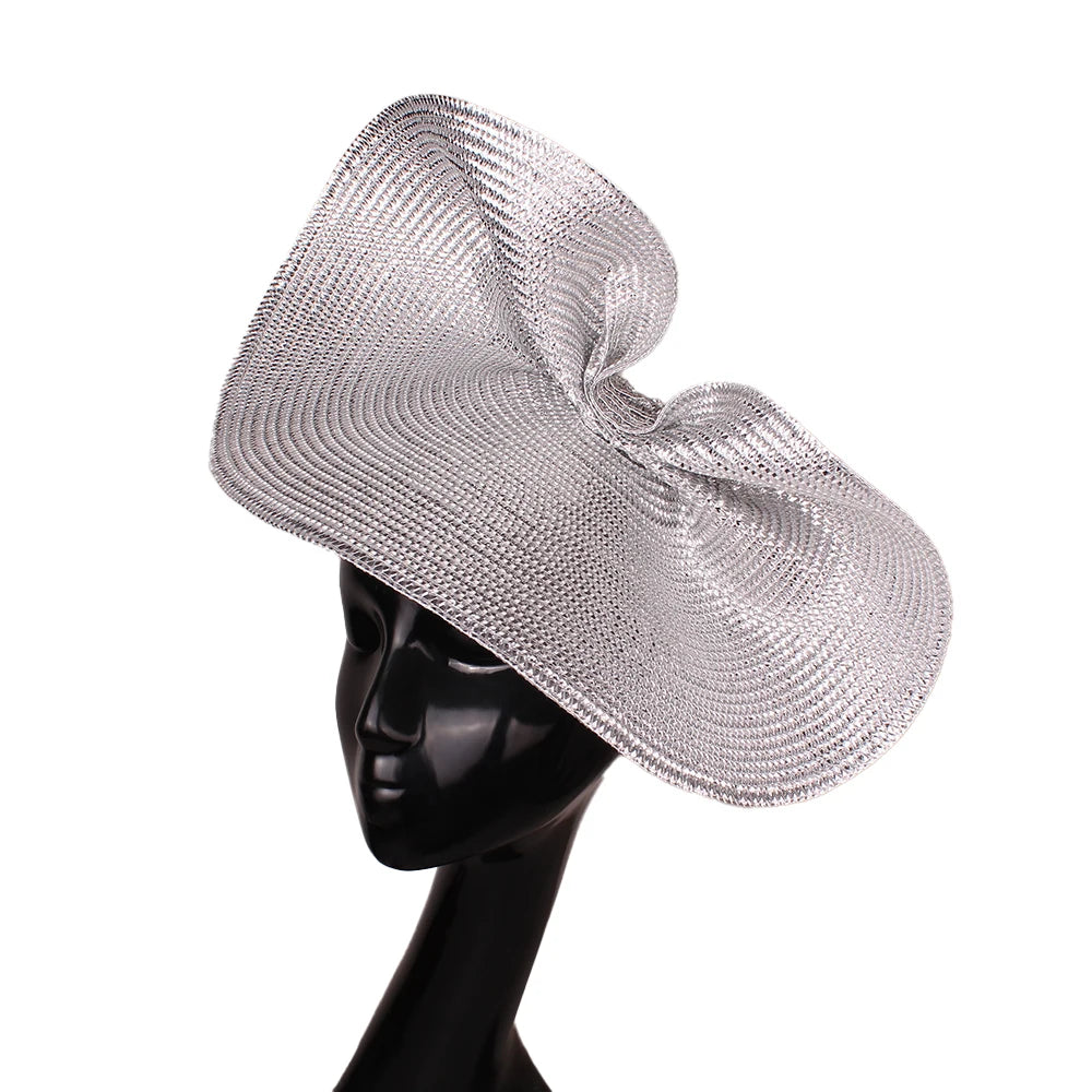 Glitter Metallic Sinamay Floral Fascinator Kentucky Derby Tea Party Pillbox Hat