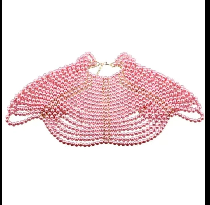 Showgirl Pearl Body Chain - Handmade Rhinestone Waist Chain Bra Harness for Rave & Burlesque Costumes
