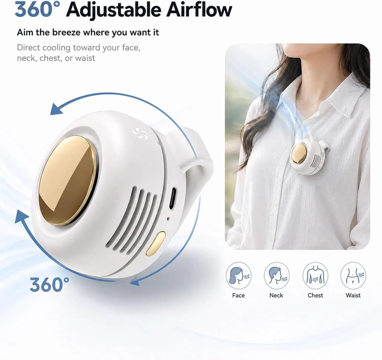 Portable Wearable Bladeless Clip-On Fan Set