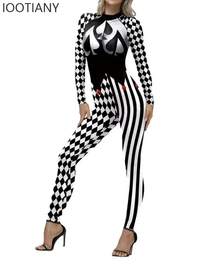 Harlequin Diamond Lattice Catsuit & Bodysuit Asymmetrical Circus Stage Costume