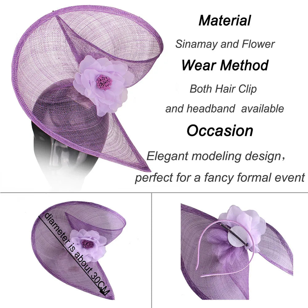 Feather Sinamay Clip Fascinator — 25 cm