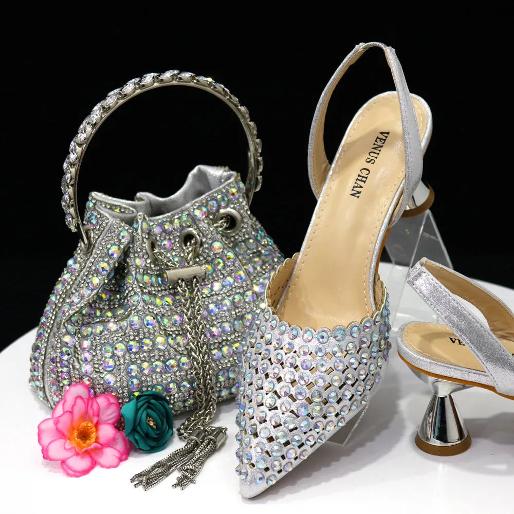 Diamond Design Shoe and Bag Set