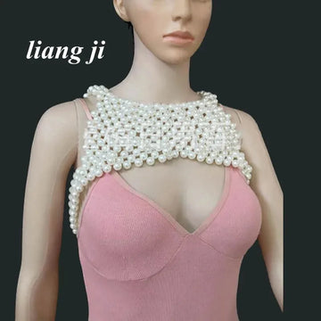 Simulated Pearl Costume Shoulder Shawl